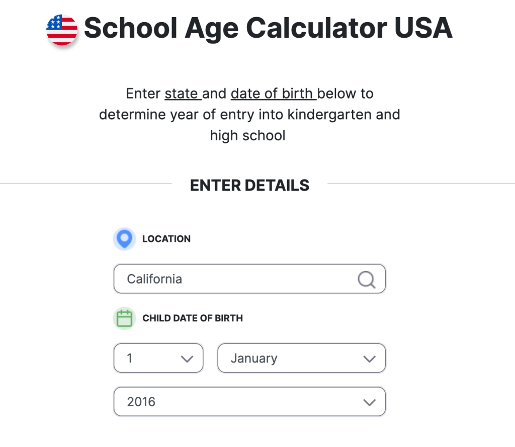 school age calculation